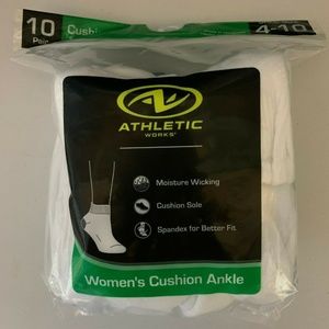 Athletic Works Women's 10-Pair Cushion Ankle Socks